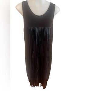 Michael by Michael Kors Women’s Blk Sleeveless Fringe Dress SZ M